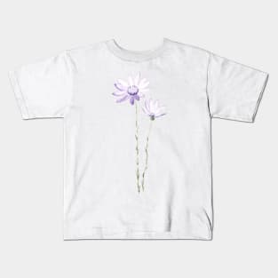 purple exeranthemum flowers watercolor Kids T-Shirt